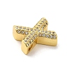 Brass Micro Pave Clear Cubic Zirconia Charms ZIRC-C009-01G-X-2