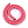 Flat Round Handmade Polymer Clay Beads CLAY-R067-6.0mm-25-2