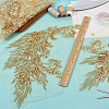 4Pcs 2 Style Polyester Embroidery Sew on Appliques PATC-MA0001-33A-4