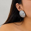 Alloy Rhinestone Half Round Stud Earrings FS-WGCEA49-06-2