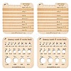 Square Wooden Knitting Needle Gauge Tools PW-WG42712-01-1