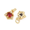 Brass Micro Pave Cubic Zirconia Charms KK-Q085-09G-2