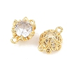Brass Pave Clear Cubic Zirconia Connector Charms CU-CBAA6E8-11G-2
