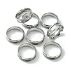201 Stainless Steel Grooved Finger Ring Settings STAS-TAC0001-10E-P-3