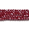 Opaque Solid Color Electroplate Glass Beads Strands EGLA-A039-P4mm-A01-1