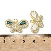 Brass Micro Pave Clear Cubic Zirconia Pendants KK-C045-44G-3