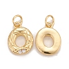Rack Plating Eco-friendly Brass Micro Pave Clear Cubic Zirconia Charms KK-D072-01G-O-NR-2