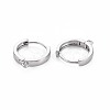 Brass Huggie Hoop Earring Findings X-KK-S364-158-3