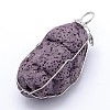 Irregular Synthetic Lava Rock Big Pendants G-L351-02I-1