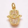 Brass Micro Pave Cubic Zirconia Pendants X-ZIRC-G099-39G-1