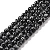 Synthetic Snowflake Obsidian Beads Strands G-E568-03C-1