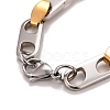 PVD Vacuum Plating 201 Stainless Steel Oval Link Chain Bracelets STAS-E160-04GP-4