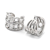 Brass Micro Pave Cubic Zirconia Cuff Earrings EJEW-D088-09P-2
