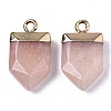 Natural Pink Aventurine Pointed Pendants G-N326-34J-2