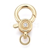 Brass Micro Pave Cubic Zirconia Lobster Claw Clasps ZIRC-M108-07A-G-1