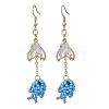3 Pairs Seed Glass Beads Fish with Fishtail Dangle Earrings EJEW-MZ00599-5