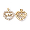 Brass Micro Pave Cubic Zirconia Pendants KK-B061-06G-1