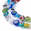 Flat Round Handmade Millefiori Glass Beads LK-R004-54-4