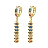 Brass Pave Cubic Zirconia Hoop Dangle Earrings KK-CBAD9DF-02G-A-2