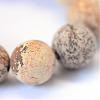 Frosted Natural Picture Jasper Round Bead Strands G-E334-8mm-26-4