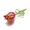 UV Plated Acrylic Flower Links Connector Charms PALLOY-TA00272-4