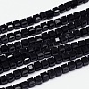 Faceted Cube Glass Bead Strands X-EGLA-E041-5mm-A04-1