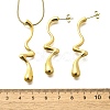 304 Stainless Steel Necklaces & Stud Earring Set for Women SJEW-C007-06G-5