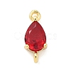 Brass Pave Cubic Zirconia Connector Charms KK-Z120-31G-02-1