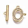 Brass Micro Pave Clear Cubic Zirconia Toggle Clasps KK-T063-97G-NF-2