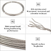 4Roll 304 Stainless Steel Wire TWIR-BC0001-38-4