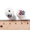 Independence Day Theme Wood European Beads WOOD-M011-07C-3