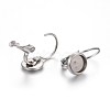 Tarnish Resistant 304 Stainless Steel Leverback Earring Settings STAS-F191-03P-6mm-2