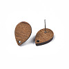Walnut Wood Stud Earring Findings MAK-N033-007-4