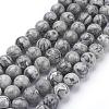 Natural Map Stone/Picasso Stone/Picasso Jasper Beads Strands G-G047-8mm-4