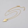 Valentine's Day Brass Textured Heart Pendant Cable Chain Necklaces for Women NJEW-WH0020-86A-1