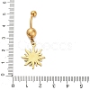 304 Stainless Steel Crystal Rhinestone Carved Barbell Dangle Belly Rings STAS-C147-18A-G-4