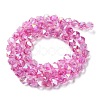 Transparent Electroplate Glass Beads Strands EGLA-F160-01E-2