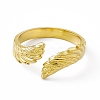 Ion Plating(IP) 304 Stainless Steel Cuff Ring for Women RJEW-C060-02G-2