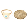 Resin Heart with Eye Open Cuff Rings RJEW-JR00578-5