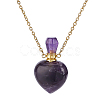 1Pc Natural Amethyst Perfume Bottle Necklaces NJEW-PH0001-37A-04-1