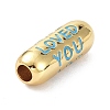 Eco-Friendly Brass Enamel Beads KK-C220-06G-4