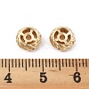 Brass Micro Pave Clear Cubic Zirconia Spacer Beads KK-K371-31G-3