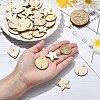 180Pcs 3 Styles Undyed Unfinished Wood Links WOOD-CJ0002-24-4