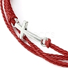 5Pcs 5 Colors Waxed Polyester Cords Multi-strand Bracelets Set BJEW-JB09632-S-3