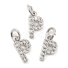 Brass Micro Pave Grade AAA Cubic Zirconia Charms ZIRC-P067-11P-P-NR-1