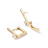 Cubic Zirconia Rectangle Hoop Earrings EJEW-B014-14G-2