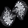 3D Flower Polyester Embroidery Sew on Flower Appliques PATC-WH0008-24A-1
