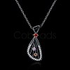 Fashion Brass Micro Pave Cubic Zirconia Pendant Necklaces NJEW-BB34096-6