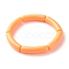 Candy Color Chunky Acrylic Curved Tube Beads Stretch Bracelets for Women BJEW-JB07312-2