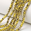 Electroplate Opaque Glass Beads Strands EGLA-A034-P4mm-O06-1